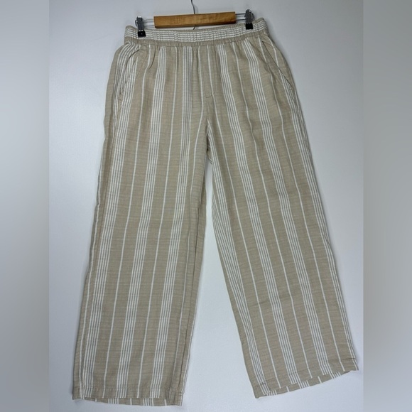 Old Navy High Rise Wide Leg Linen Blend Pull On Pants W/Pockets Womens Medium - Picture 13 of 13